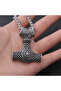 Thor Mjollnir & Vegvisir & Triquetra Engraved 316L Steel Necklace
