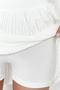 White Regular Elastic Waist Pleated Stretchy Mini Skirt with Shorts TWOSS24ET00192 - 5