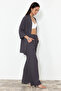 Füme Relaxed/Rahat Kesim Örme Kimona Pantolon Alt-Üst Takım TWOSS24AU00091 - 3