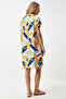 Women's Yellow Blue Polo Neck Print Summer Dress Of00001 - 5