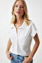Women's Ecru Pocket Casual Knitted Shirt Dd01325 - 2