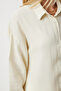 Women's Light Cream Oversize Basic Muslin Shirt Mx00150 - 5