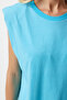 Women's Vibrant Blue Padded Sleeveless Knitted T-Shirt Hy00015 - 5