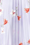 Lilac Floral Patterned Pleated Satin Fabric Maxi Length Woven Skirt TWOSS24ET00141 - 4