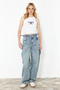 Light Blue More Sustainable Loose Fit High Waist Loose Baggy Jeans TWOAW24JE00308 - 6