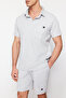 Gri Regular/Normal Kesim Dokulu Kumaş Etiketli Polo Yaka Eşofman Takımı TMNSS23EM00003 - 5