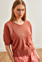 Women's Tile Sleeve Openwork Bat Knitwear Blouse Blz- 19002648 - 5