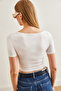 White Lycra Cotton T-Shirt - Women's, Double Layer, TSH-19000818 - 5