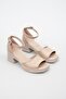 Women's Genuine Leather Ankle Strap Heeled Sandals - 4