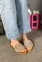 Fair Gold Women's Slipper with Stone Embellished - 3