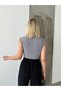 Women's Blouse - Sandy Fabric - Sleeveless Luxury Blouse with Cross Gather Detail - 6