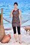 SLEEVELESS CAPRI LEGGINGS POOL SWIMSUIT BLACK