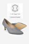 Women's Gray Genuine Leather Short Heel Stiletto Shoes, Size 35-41 - 3