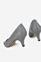 Women's Gray Genuine Leather Short Heel Stiletto Shoes, Size 35-41 - 4