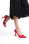 Women's High Heel Shoes - High Heel Stiletto Comfortable Stylish and Work Shoes Red Color Patent Leather 9 Cm - 3