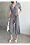 Double Breasted Collar Wrap Jumpsuit - 2