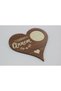 Heart Shape Wooden Coffee Presentation Decoration & Decorative Plate with My Mother Writing (Walnut & Beige) (20 X 20cm)