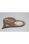 Heart Shape Wooden Coffee Presentation Decoration & Decorative Plate with My Mother Writing (Walnut & Beige) (20 X 20cm) - 2
