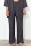 Füme Relaxed/Rahat Kesim Örme Kimona Pantolon Alt-Üst Takım TWOSS24AU00091 - 4