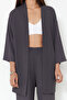 Füme Relaxed/Rahat Kesim Örme Kimona Pantolon Alt-Üst Takım TWOSS24AU00091 - 5