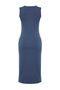 Indigo Zero Sleeve Slit Detailed Bodycone/Body Hugging Flexible Knitted Midi Pencil Dress TWOSS24EL00108 - 8