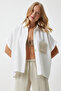 Ecru Linen Shirt - Guipure Lace, Pocket, Ayrobin TP00044 - 2