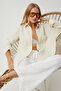 Women's Light Cream Oversize Basic Muslin Shirt Mx00150