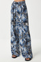 Women's Navy Black Patterned Drapey Viscose Palazzo Pants EN00606 - 4