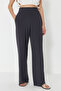 Antrasit Wide Leg/Rahat Kesim Yüksek Bel Esnek Pantolon TWOSS23PL00129 - 11