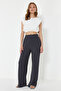 Antrasit Wide Leg/Rahat Kesim Yüksek Bel Esnek Pantolon TWOSS23PL00129 - 9