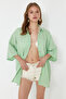 Mint Muslin Woven Beach Shirt - Tbess24Go00014