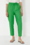 Linen Blended Green Woven Trousers - Pull On, Elastic Waist TWOSS24PL00144 - 5