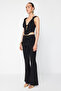 X Zeynep Tosun Black Knitted Trousers with Accessory Detail TCLSS24PL00001 - 4