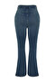 Mavi Yüksek Bel Comfort/Orta Esnek İspanyol Paça Flare Fit Jean TBBSS24CJ00046 - 8