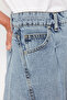 Light Blue Pleated High Waist Denim Shorts TWOSS24SR00192 - 5