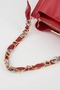 Women's Scarf and Chain Accessory Soft Leather 3 Compartment Hand and Shoulder Bag - 4