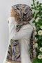 Luxury Medina Silk with Geometric Pattern Orange Color 75X195 Wrinkle Free Shal Moss Crepe Stitching Type Italian