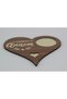 Heart Shape Wooden Coffee Presentation Decoration & Decorative Plate with My Mother Writing (Walnut & Beige) (20 X 20cm) - 4