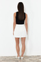 White Regular Elastic Waist Pleated Stretchy Mini Skirt with Shorts TWOSS24ET00192 - 6