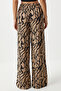 Women's Beige Black Patterned Draped Viscose Palazzo Trousers En00606 - 6