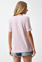 Women's Pink V-Neck Basic Knitted T-Shirt Hy00016 - 5