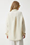 Women's Light Cream Oversize Basic Muslin Shirt Mx00150 - 6
