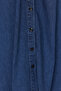 Koyu Mavi Kuşaklı Maxi Modest Denim Gömlek Elbise TWOSS24EL00923 - 5