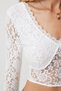 Women's White Lace Stylish Knitted Crop Blouse RG00005 - 4