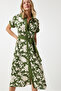 Women's Green Floral Summer Thin Viscose Dress DD01311 - 3