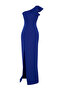 One Sleeve Flounce Cobalt Blue Long Evening Dress - TPRSS24AE00152 - 7