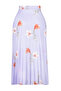 Lilac Floral Patterned Pleated Satin Fabric Maxi Length Woven Skirt TWOSS24ET00141 - 8