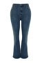 Mavi Yüksek Bel Comfort/Orta Esnek İspanyol Paça Flare Fit Jean TBBSS24CJ00046 - 7