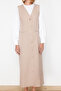 Beige Woven Fabric Gilet Dress Tctss24Eb00202 - 4
