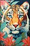 Tiger Patterned Washable Carpet in Modern Colors Miravip8222